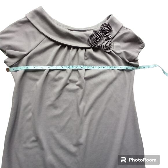 R & M Richards 60's style dress! Gray with flower embroidery Size 14 - Picture 14 of 15